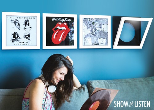 White wall display - lp, flip
